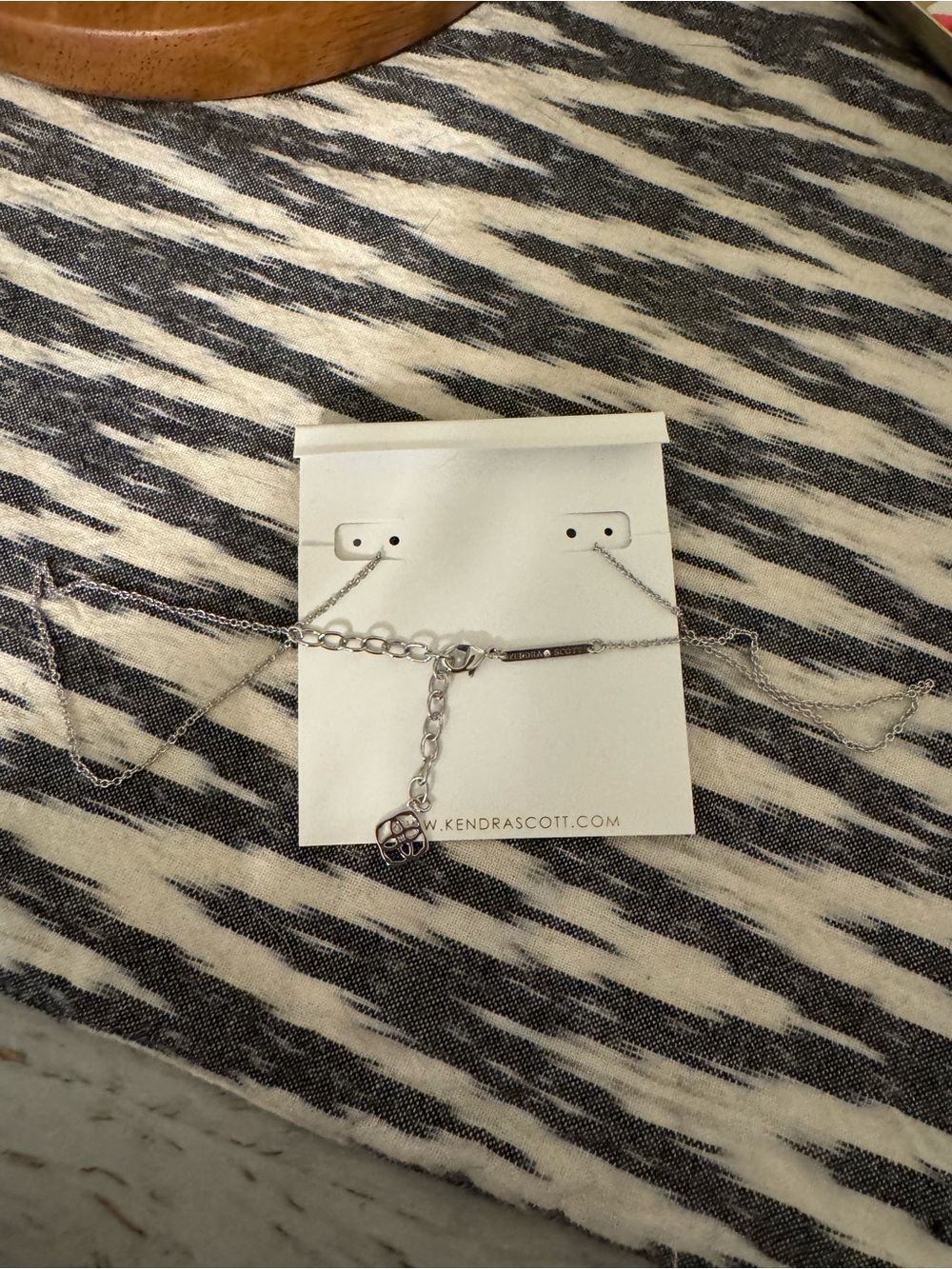 Kendra Scott Silver Necklace with Black Faceted Stone - Picture 4 of 4